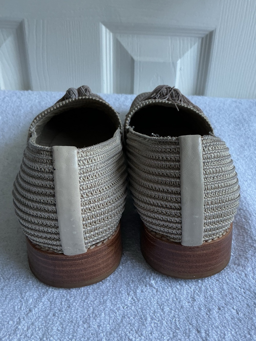 Stuart Weitzman Taupe Raffia Tassel Slip-Ons - Picture 6 of 15